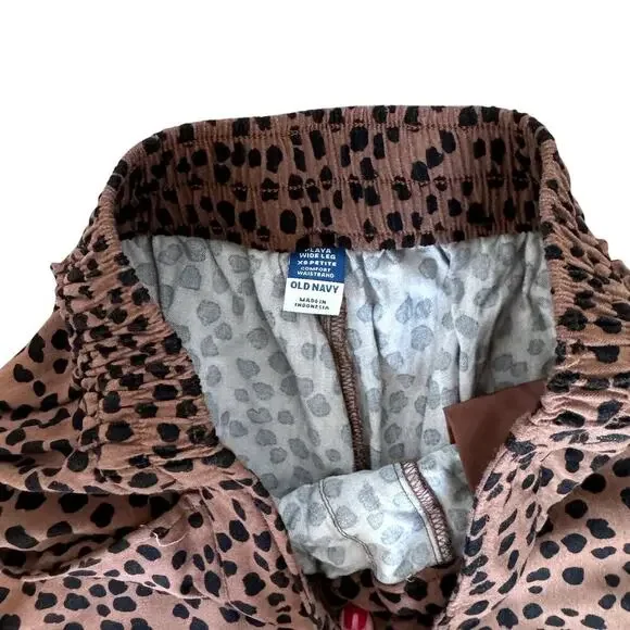 Wide Leg  High Waisted Leopard Print Pants Women's XS Petiteno - Picture 2 of 4